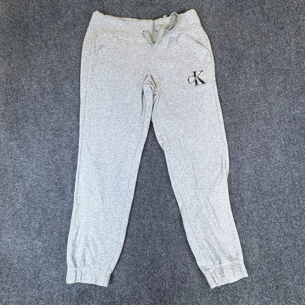 Calvin‎ Klein Sleepwear Sweatpants Mens 28x27 Heather Gray Cotton Monogram Logo